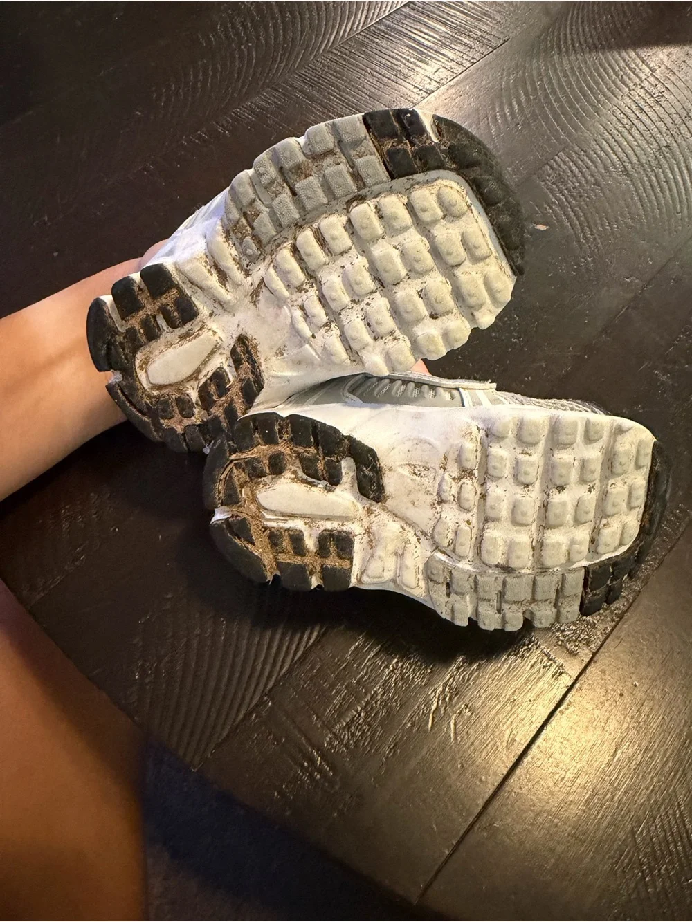 Nike Kids White and Gray Mesh Sneakers